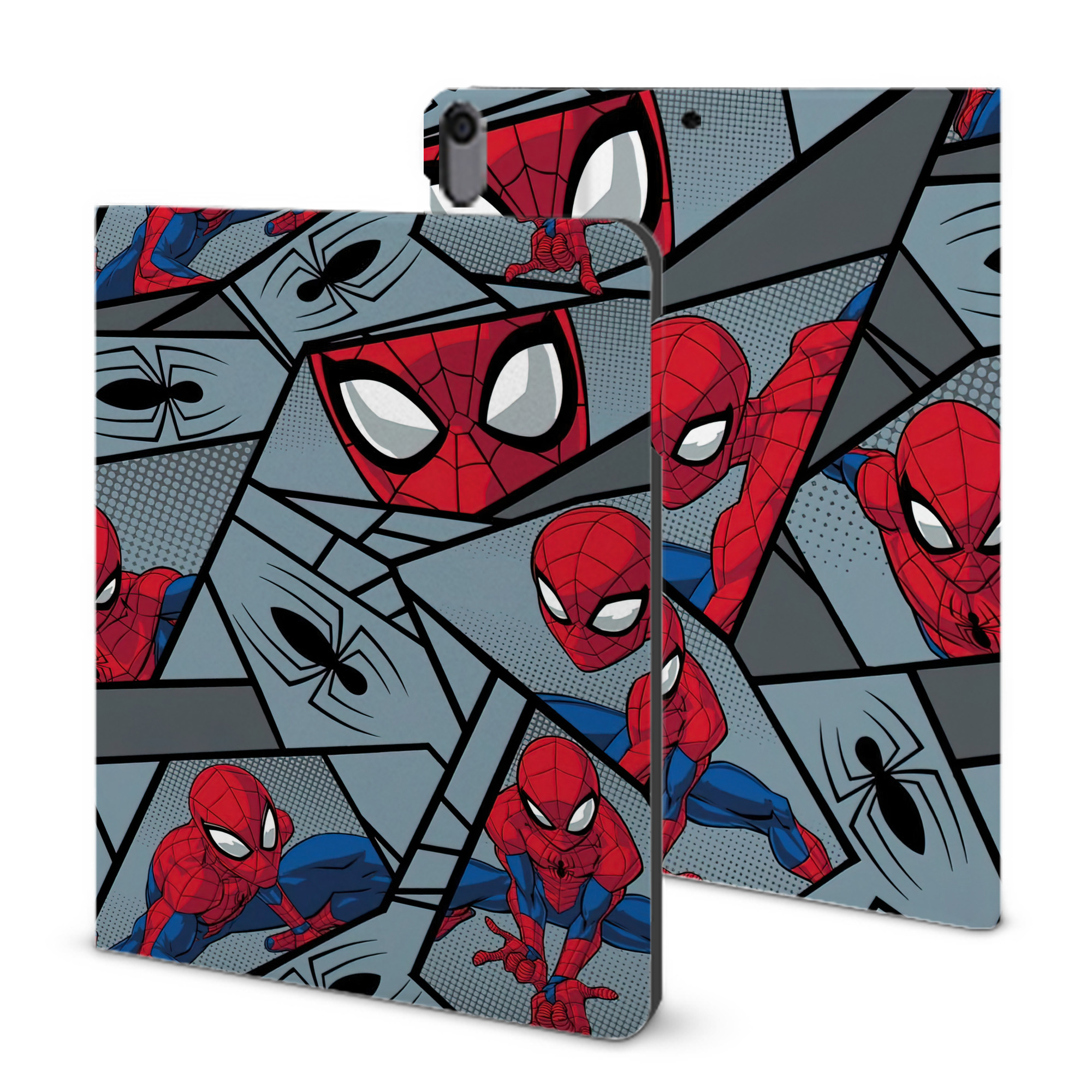 （画像用） Spider Man スパイダーマン IPad ケース ブック型 PUレザー TPU 耐衝撃 軽量 薄型 ペン収納なし 全面保護 IPad 各モデル対応